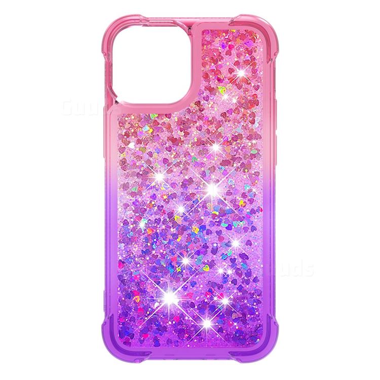 Rainbow Gradient Liquid Glitter Quicksand Sequins Phone Case For Iphone 13 Mini 5 4 Inch Pink Purple Iphone 13 Mini 5 4 Inch Cases Guuds