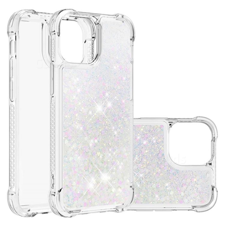 Dynamic Liquid Glitter Sand Quicksand Star TPU Case for iPhone 13 mini (5.4 inch) - Pink