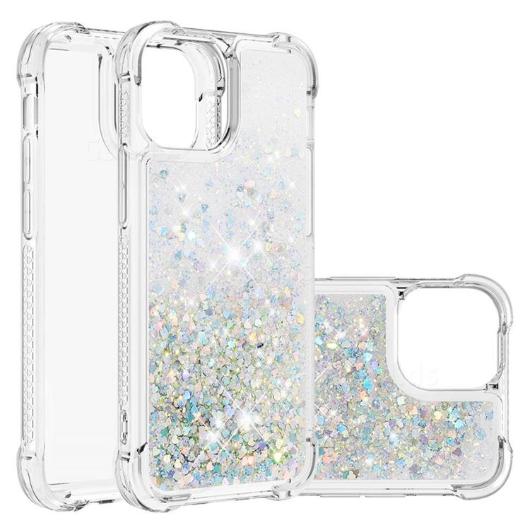 Dynamic Liquid Glitter Sand Quicksand Star TPU Case for iPhone 13 mini (5.4 inch) - Silver