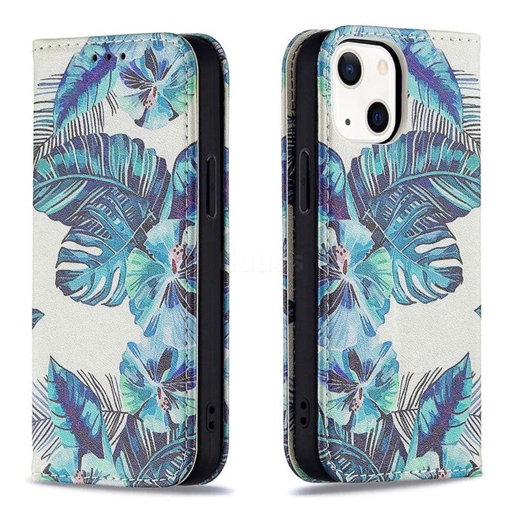 Blue Leaf Slim Magnetic Attraction Wallet Flip Cover for iPhone 13 mini (5.4 inch)