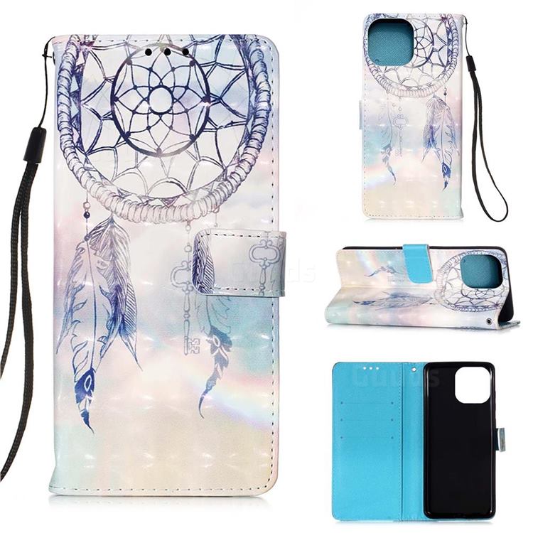 Fantasy Campanula 3D Painted Leather Wallet Case for iPhone 13 mini (5.4 inch)