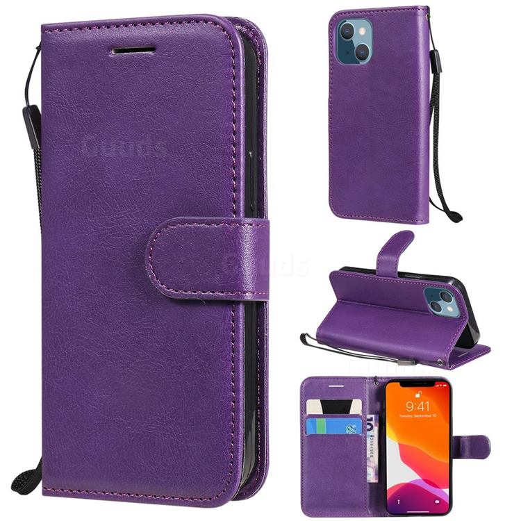 Retro Greek Classic Smooth PU Leather Wallet Phone Case for iPhone 13 mini (5.4 inch) - Purple