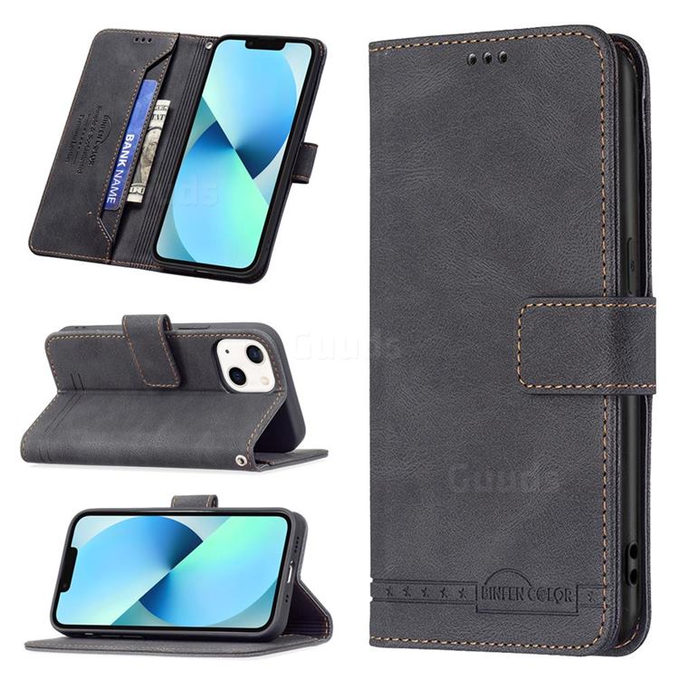 Binfen Color RFID Blocking Leather Wallet Case for iPhone 13 mini (5.4 inch) - Black