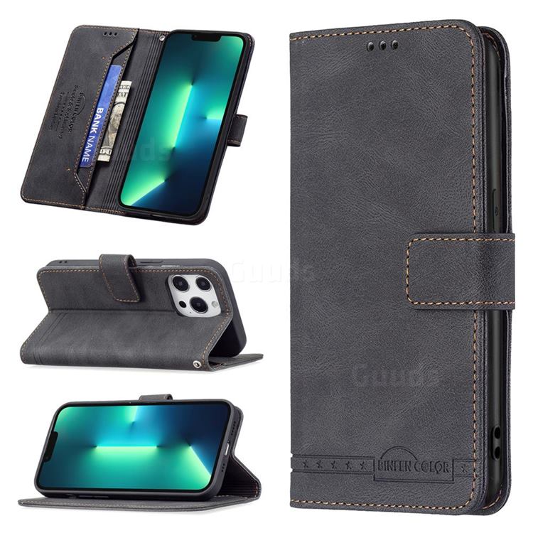 Binfen Color RFID Blocking Leather Wallet Case for iPhone 13 Pro (6.1 inch) - Black