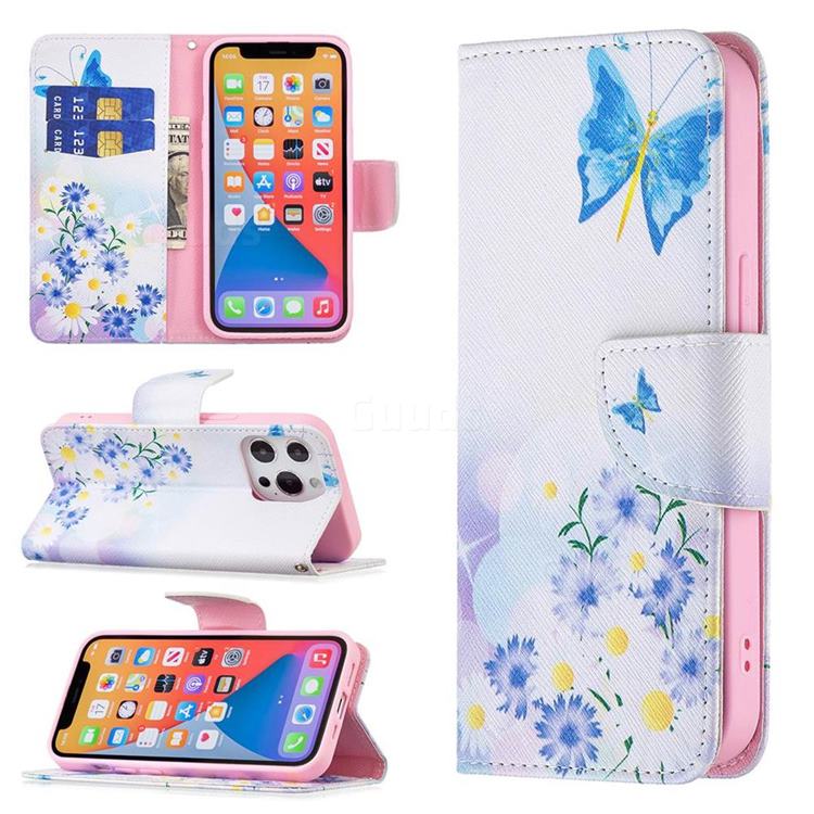 Butterflies Flowers Leather Wallet Case for iPhone 13 Pro (6.1 inch)