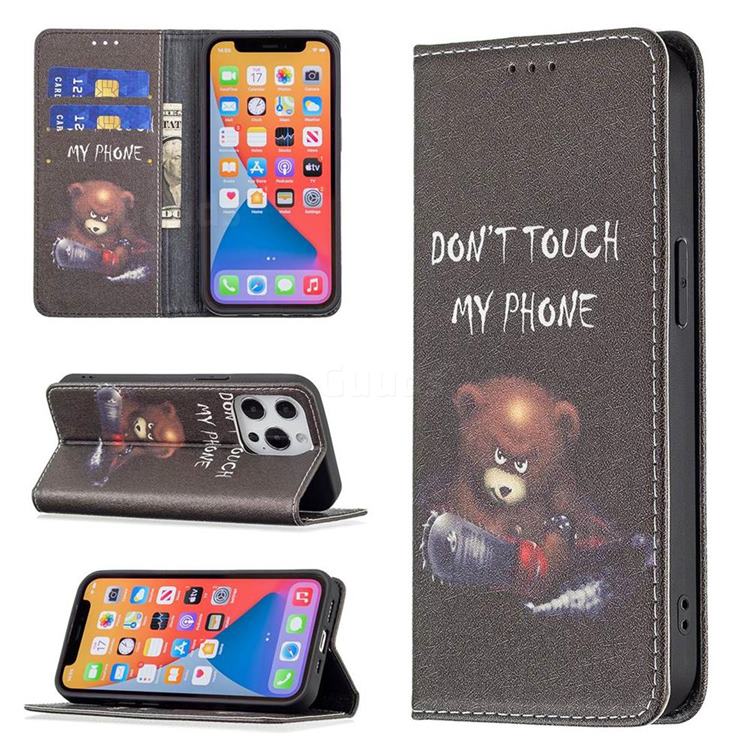 Chainsaw Bear Slim Magnetic Attraction Wallet Flip Cover for iPhone 13 Pro (6.1 inch)