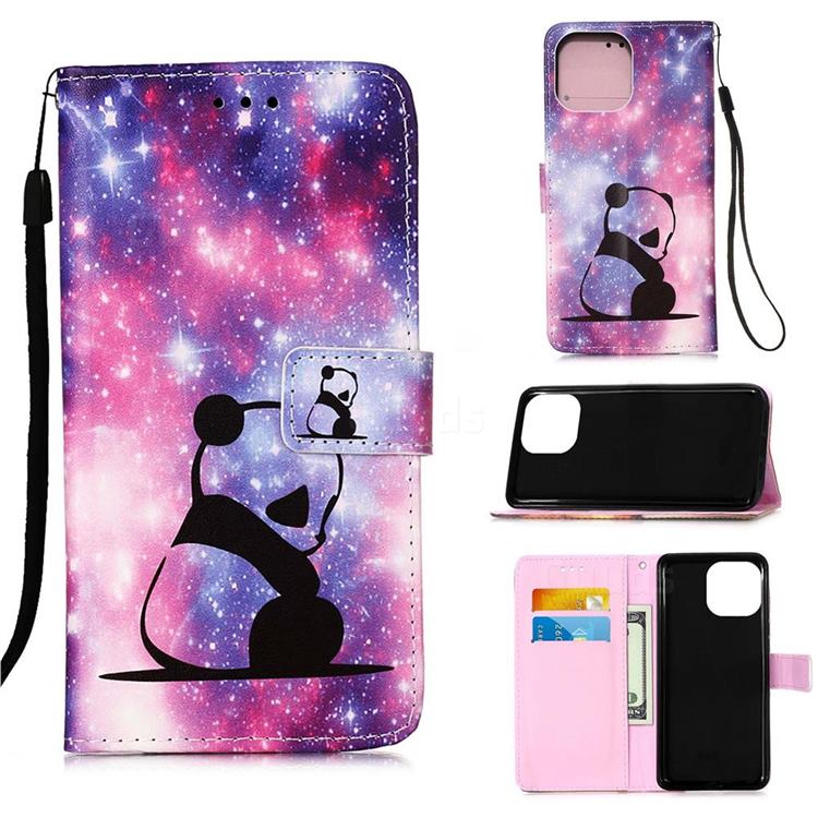 Panda Baby Matte Leather Wallet Phone Case for iPhone 13 Pro Max (6.7 inch)