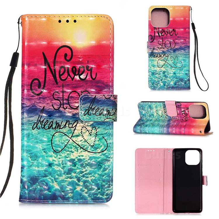 Colorful Dream Catcher 3D Painted Leather Wallet Case for iPhone 13 Pro Max (6.7 inch)