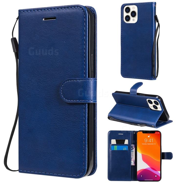 Retro Greek Classic Smooth PU Leather Wallet Phone Case for iPhone 13 Pro Max (6.7 inch) - Blue