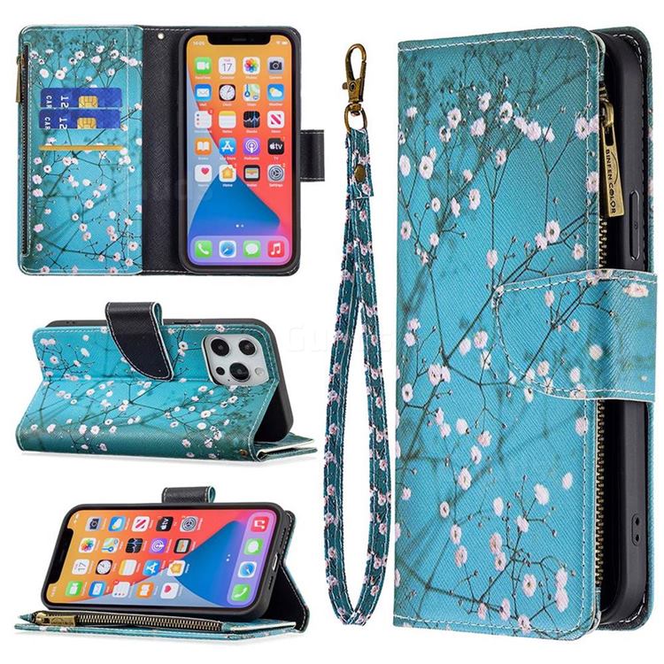 Blue Plum Binfen Color BF03 Retro Zipper Leather Wallet Phone Case for iPhone 13 Pro Max (6.7 inch)