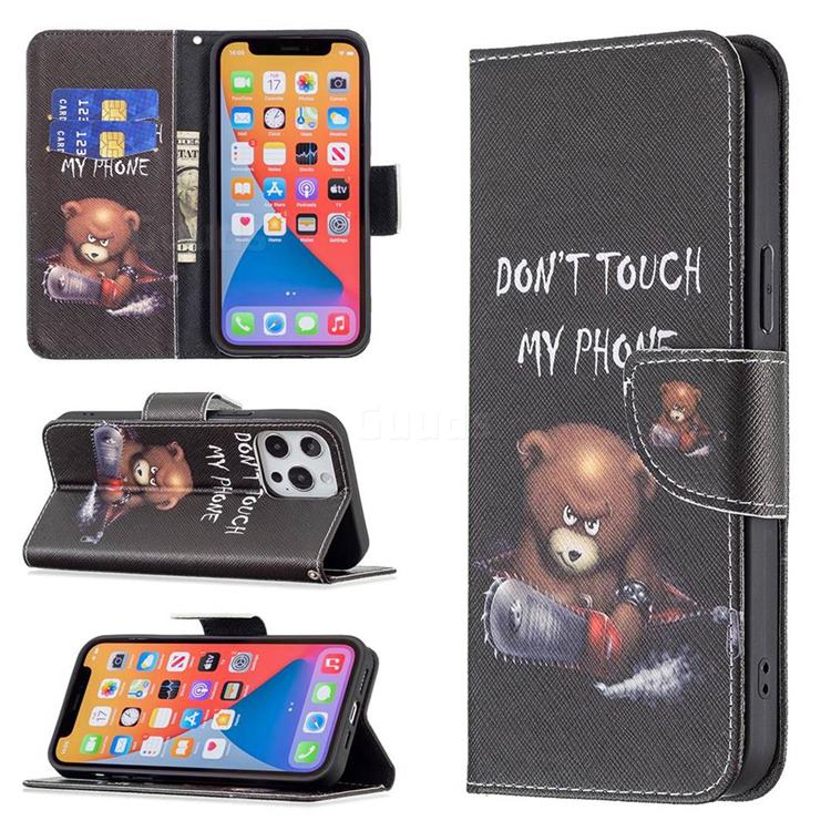 Chainsaw Bear Leather Wallet Case for iPhone 13 Pro Max (6.7 inch)