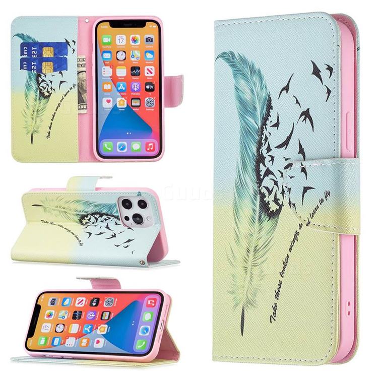 Feather Bird Leather Wallet Case for iPhone 13 Pro Max (6.7 inch)