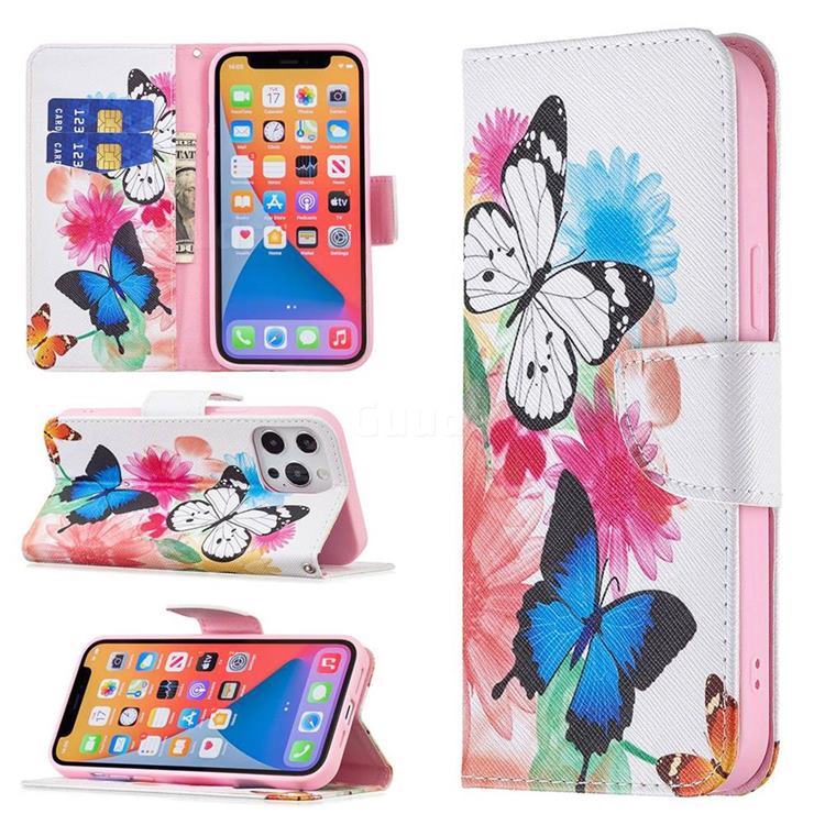 Vivid Flying Butterflies Leather Wallet Case for iPhone 13 Pro Max (6.7 inch)
