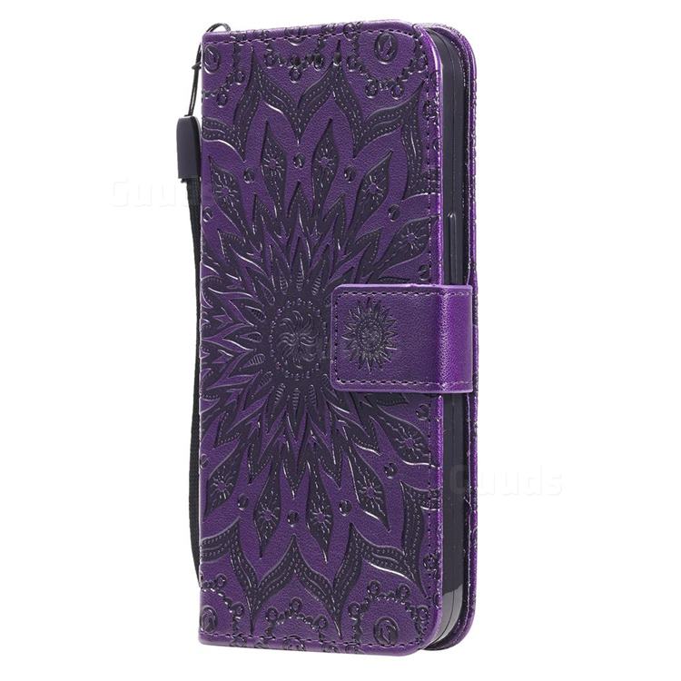 Embossing Sunflower Leather Wallet Case for iPhone 15 inch