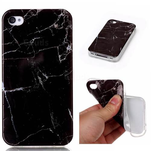 Black Soft TPU Marble Pattern Case for iPhone 4s 4 4G