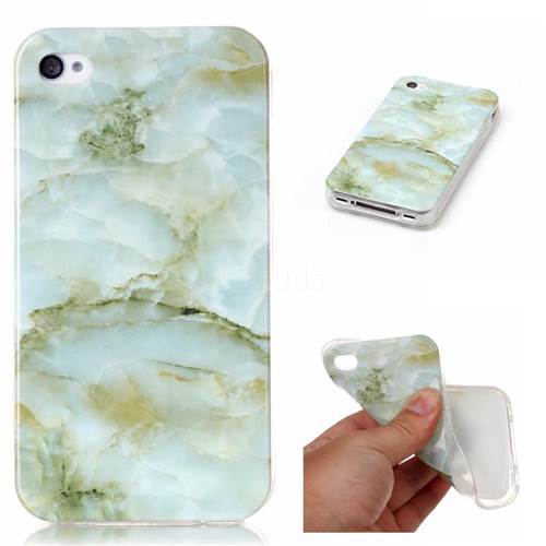Jade Green Soft TPU Marble Pattern Case for iPhone 4s 4 4G