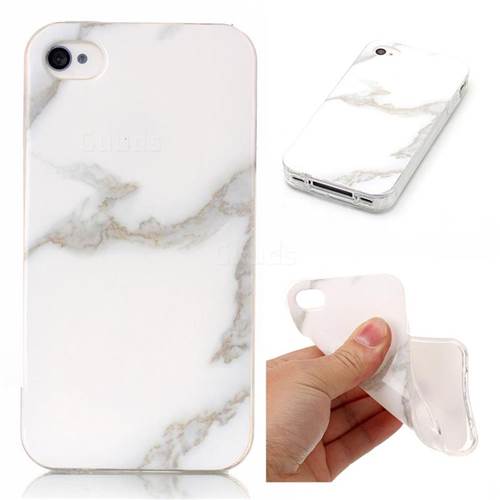 Jade White Soft TPU Marble Pattern Case for iPhone 4s 4 4G