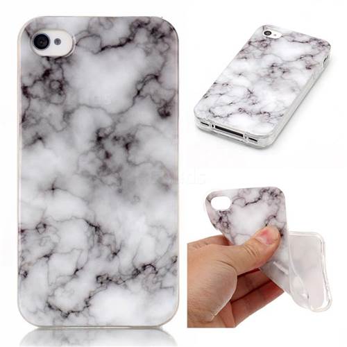 Smoke White Soft TPU Marble Pattern Case for iPhone 4s 4 4G