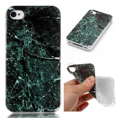Dark Green Soft TPU Marble Pattern Case for iPhone 4s 4 4G
