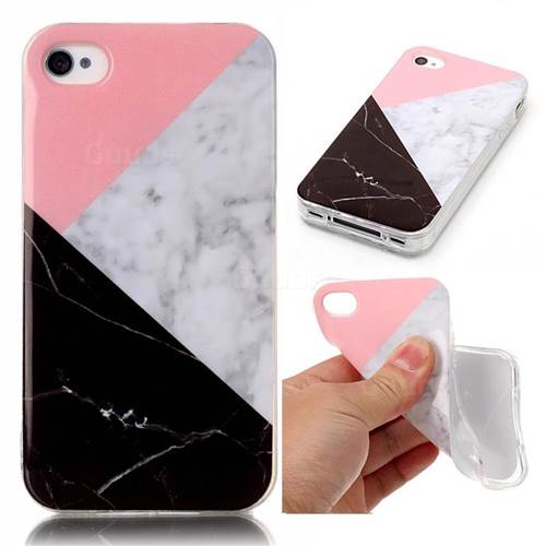 Tricolor Soft TPU Marble Pattern Case for iPhone 4s 4 4G