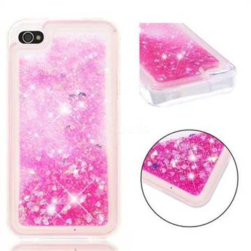 Dynamic Liquid Glitter Quicksand Sequins TPU Phone Case for iPhone 4s 4 - Rose