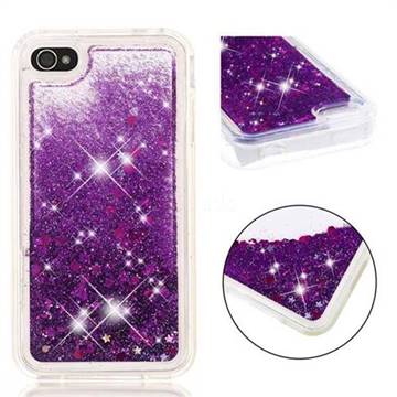 Dynamic Liquid Glitter Quicksand Sequins TPU Phone Case for iPhone 4s 4 - Purple