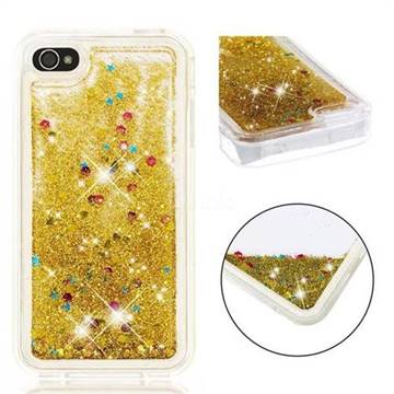 Dynamic Liquid Glitter Quicksand Sequins TPU Phone Case for iPhone 4s 4 - Golden