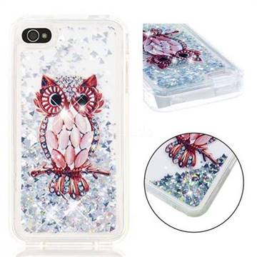 Seashell Owl Dynamic Liquid Glitter Quicksand Soft TPU Case for iPhone 4s 4