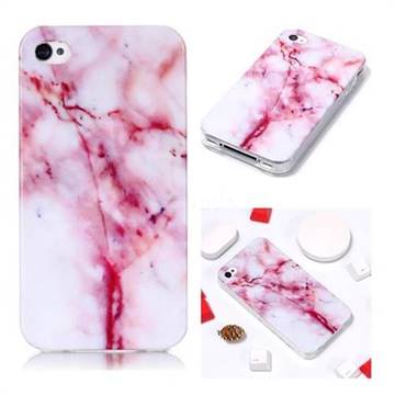 Red Grain Soft TPU Marble Pattern Phone Case for iPhone 4s 4