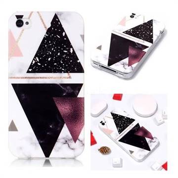 Four Triangular Soft TPU Marble Pattern Phone Case for iPhone 4s 4