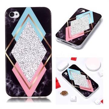 Black Diamond Soft TPU Marble Pattern Phone Case for iPhone 4s 4