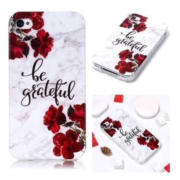 Rose Soft TPU Marble Pattern Phone Case for iPhone 4s 4
