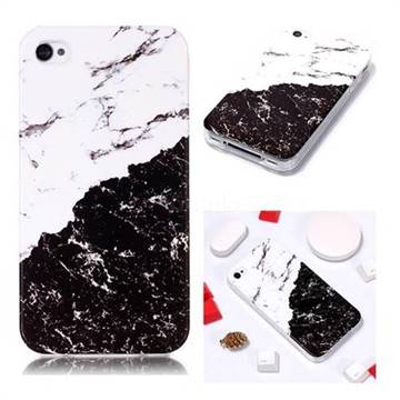 Black and White Soft TPU Marble Pattern Phone Case for iPhone 4s 4