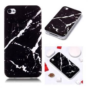 Black Rough white Soft TPU Marble Pattern Phone Case for iPhone 4s 4