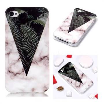 Leaf Soft TPU Marble Pattern Phone Case for iPhone 4s 4