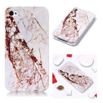 White Crushed Soft TPU Marble Pattern Phone Case for iPhone 4s 4