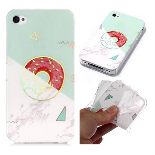 Donuts Marble Pattern Bright Color Laser Soft TPU Case for iPhone 4s 4