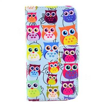 Cute Owls Leather Wallet Case for iPhone 4s / iPhone 4