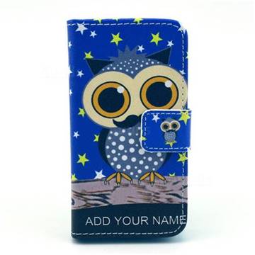 Starry Owl Leather Wallet Case for iPhone 4s / iPhone 4