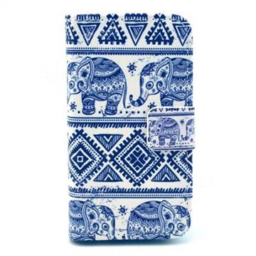 Elephant Tribal Leather Wallet Case for iPhone 4s / iPhone 4