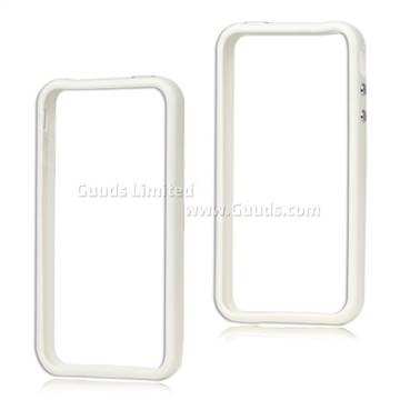 TPU and PC Hybrid Bumper Case for iPhone 4S / iPhone 4 - White