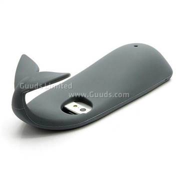 Whale Lee Silicone Case for iPhone 5 with Built-In Hook and Storage - Grey