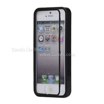 TPU Flip Cover with Transparent PC Screen Cover for iPhone SE 5s 5 - Black
