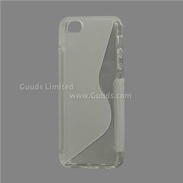 S Shape TPU Gel Case for iPhone 5s / iPhone 5 - Transparent