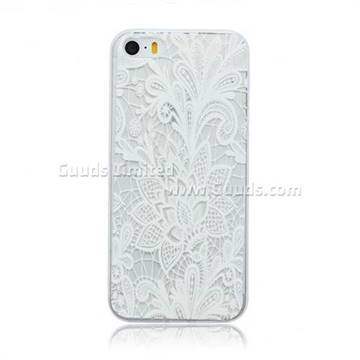 Lace Rose Painted Ultra Slim TPU Back Cover for iPhone 5s / iPhone 5