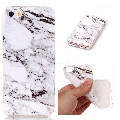 White Soft TPU Marble Pattern Case for iPhone SE 5s 5