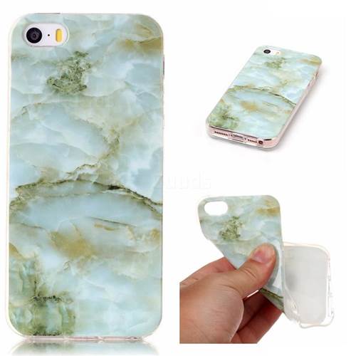 Jade Green Soft TPU Marble Pattern Case for iPhone SE 5s 5
