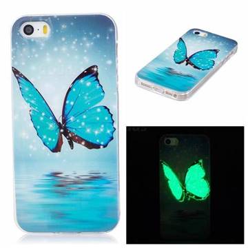 Butterfly Noctilucent Soft TPU Back Cover for iPhone SE 5s 5