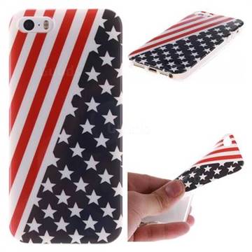 American Flag IMD Soft TPU Back Cover for iPhone SE 5s 5