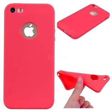 Candy Soft TPU Back Cover for iPhone SE 5s 5 - Red